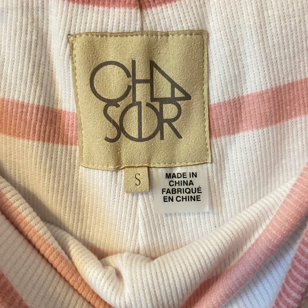 CHASER Anthropologie Striped Flared Leggings Pants‎ Cream Pink Red Boho  Size Sm - Picture 3 of 5